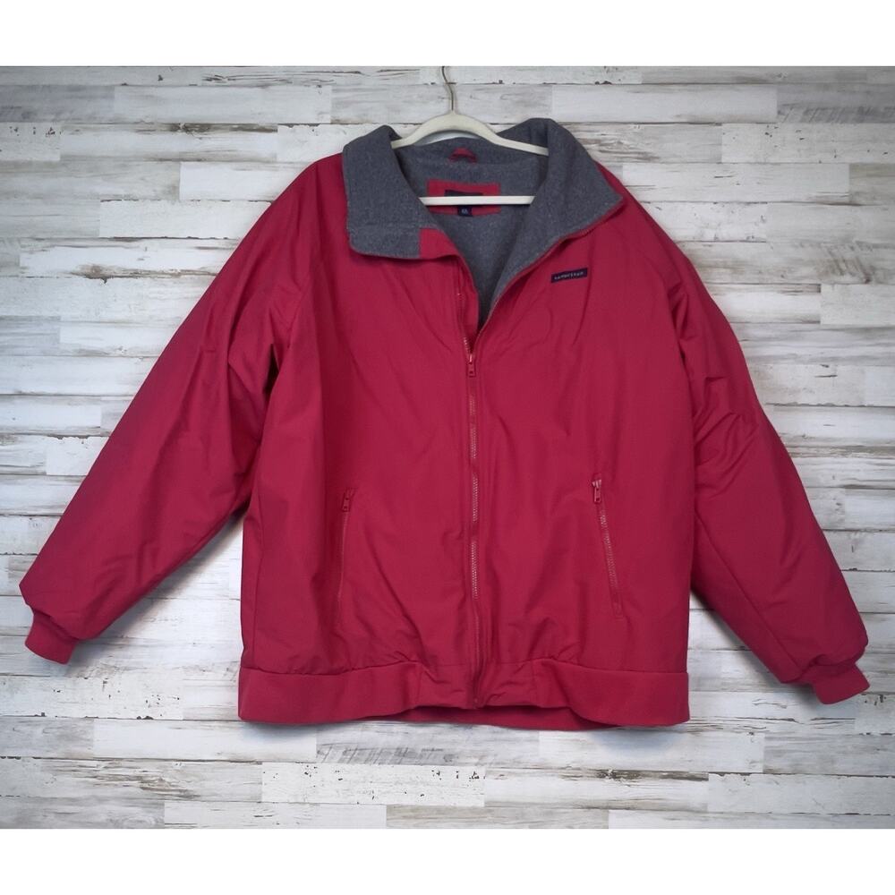 Lands’ End Men’s Large Red Polartec Aircore 200 Fleece Jacket Full Zip Coat